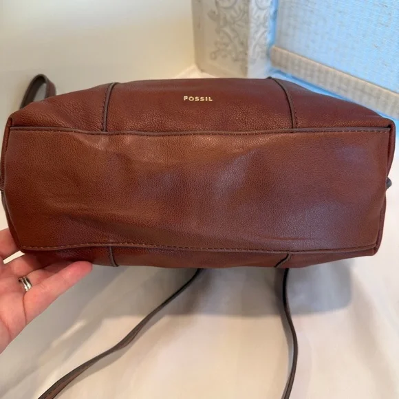 Fossil Skylar Satchel Bag in the color Brandy - Picture 7 of 9